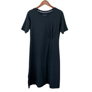 Soft Surroundings T-shirt Dress Black Short Sleeve Midi Casual Women's M